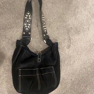 Tylie Malibu suede purse in black
